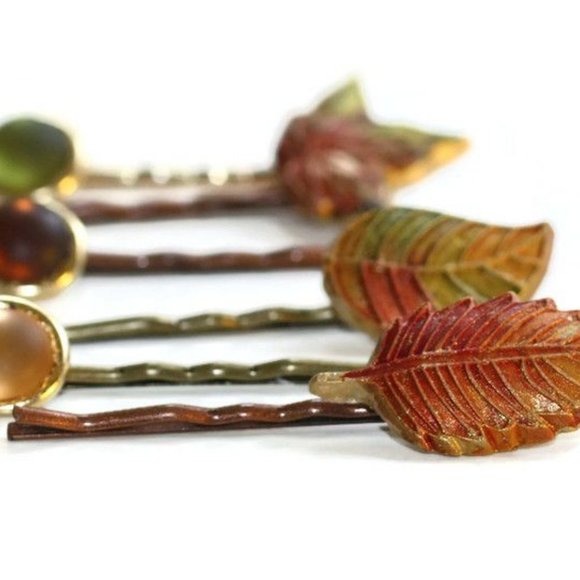 Fall Leaves Hair Pins - Picture 5 of 7